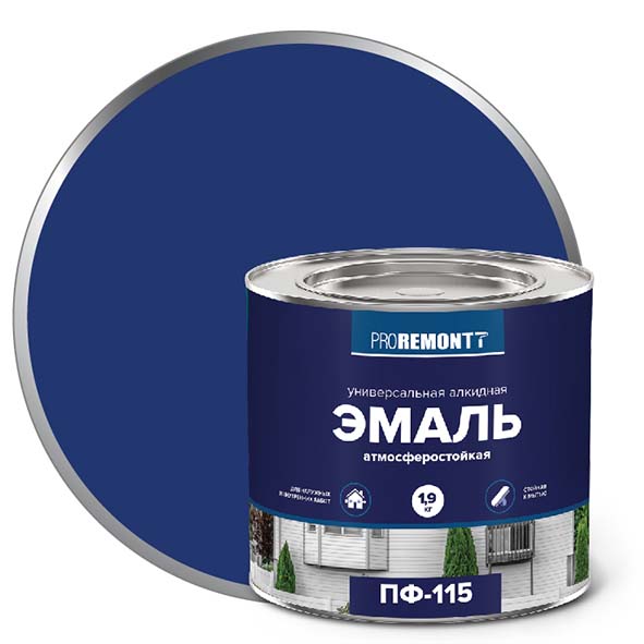 Эмаль ПФ-115 "PROREMONT"   1.9  кг синий 3/264  во Владимире