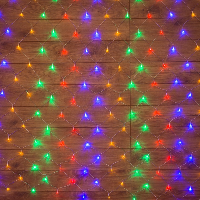 Гирлянда «Сеть» 1х1,5м, прозрачный ПВХ, 96 LED МУЛЬТИ, не соединяется ТОП 215-119-6   во Владимире