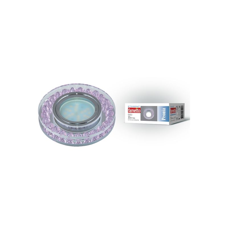DLS-P102 GU5.3 CHROME/PINK Светильник декоративный встраиваемый. Без лампы. Металл, цвет хром ххх  во Владимире