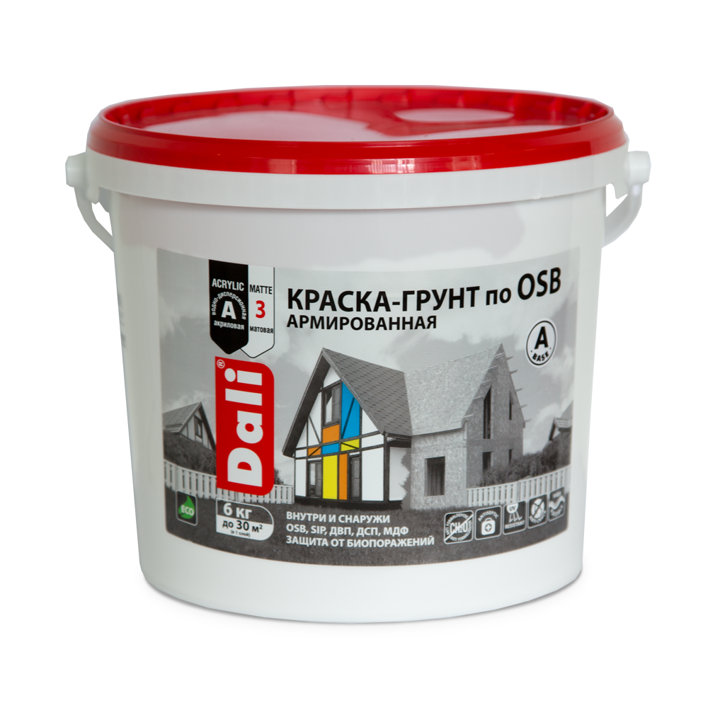 Краска-грунт по OSB армированная (база А) DALI  6 кг    1/60  во Владимире