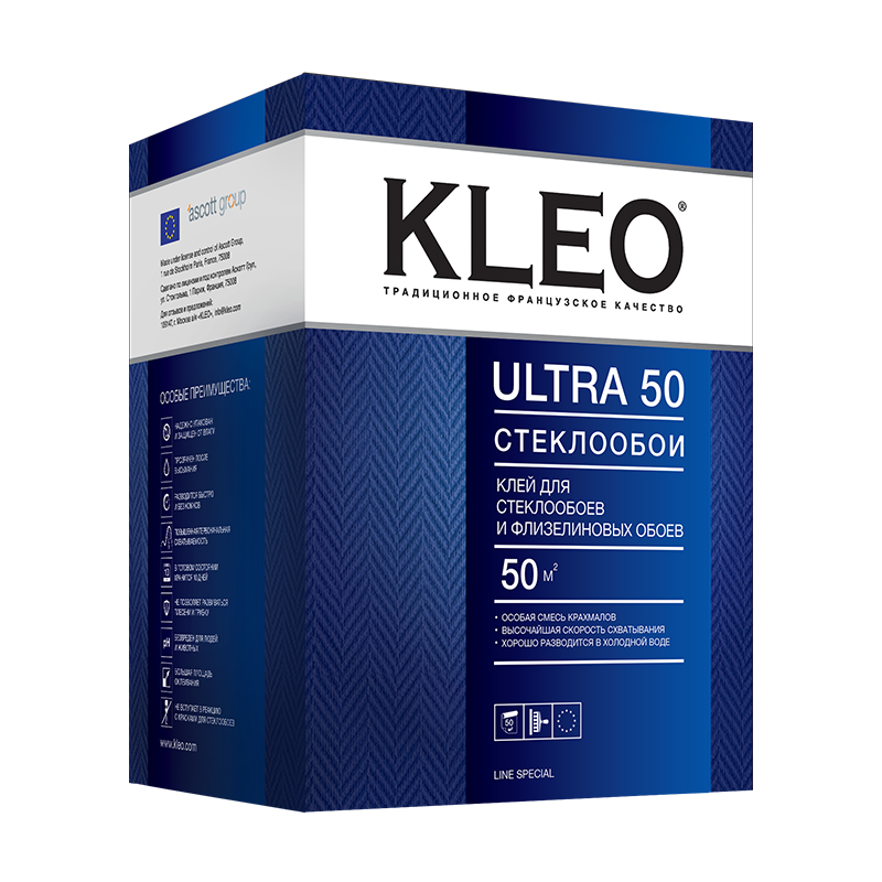 Клей для стеклообоев и стеклохолста KLEO ULTRA 50 500г 7300 /12  во Владимире