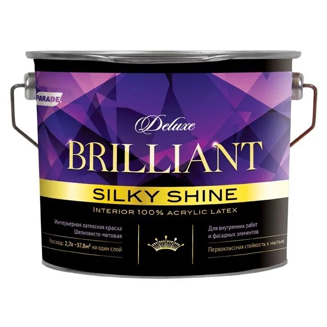 Краска интерьерная PARADE DELUXE Brilliant silky shine База А 2,7л 1/168  во Владимире