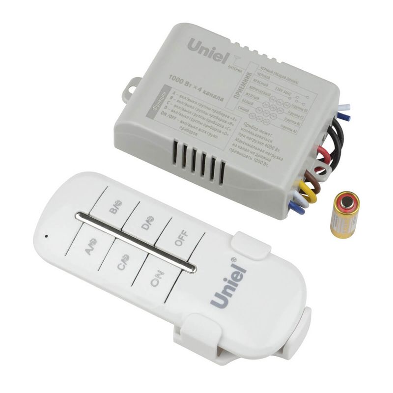 UL-00003635 UCH-P005-G4-1000W-30M Пульт управления светом. 4 канала*1000Вт. ТМ Uniel  во Владимире