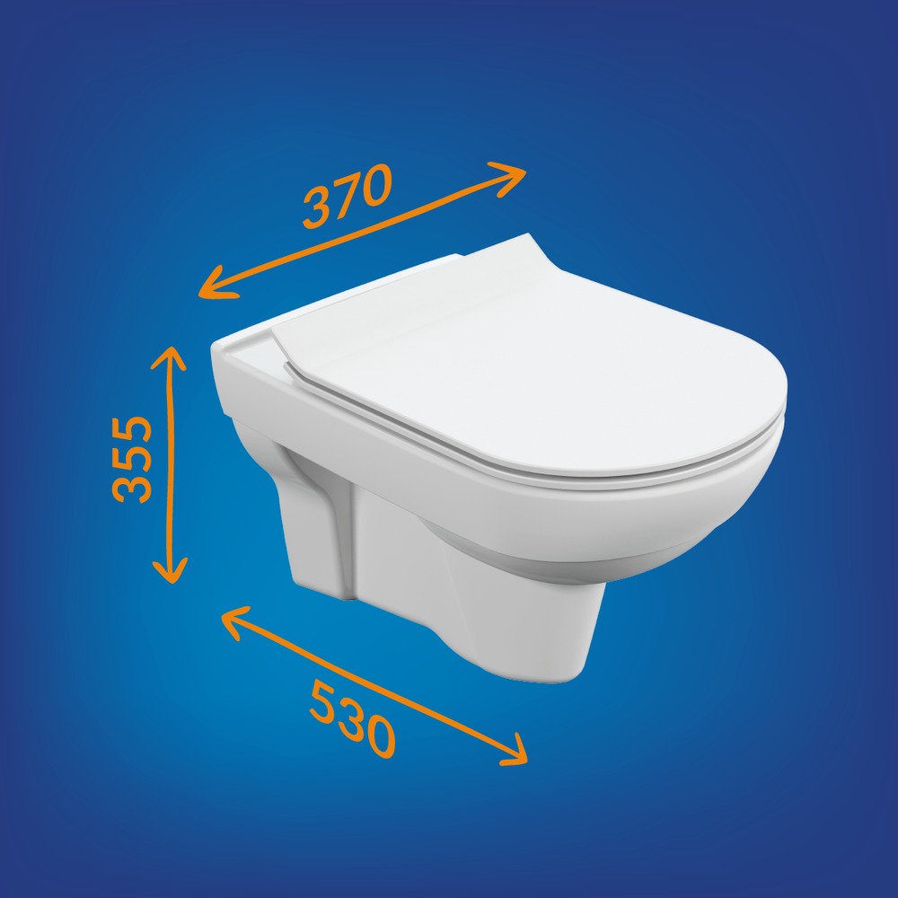 Унитаз подвесной: CITY NEW CLEAN ON с кр.дюр.slim, lift, e-off, белый  во Владимире