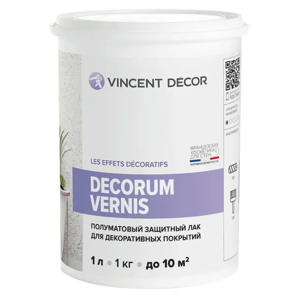 Декорум Вернис Лак защитный  1 л полуматовый  во Владимире