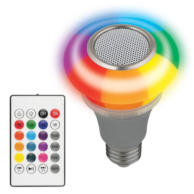 ULI-Q340 5W/RGB/E27 SILVER Светодиодный светильник Диско, с динамиком и Bluetooth. 220В. Серебристый  во Владимире