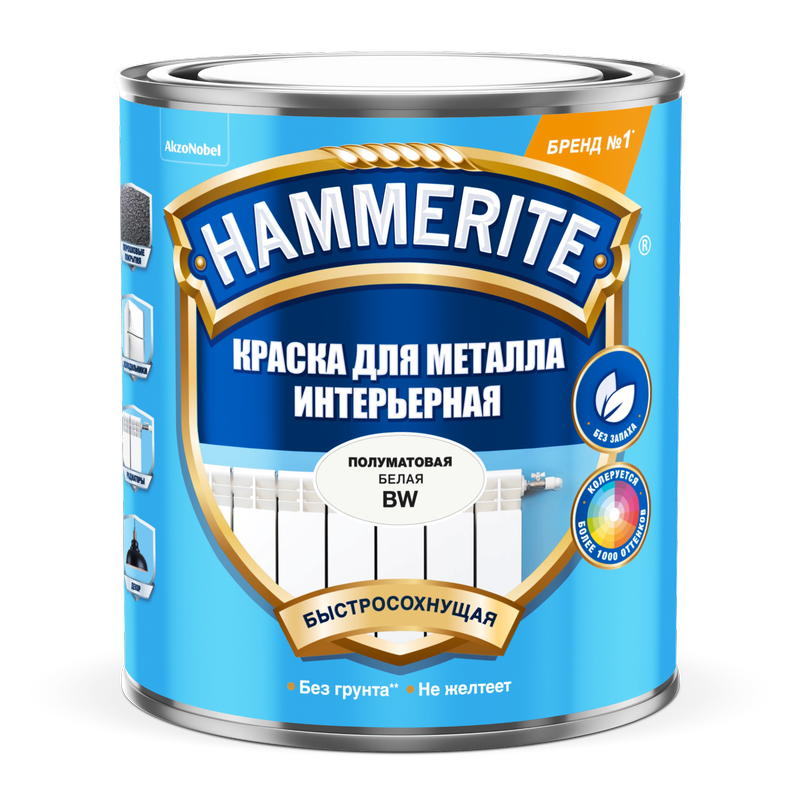 Краска HAMMER д/мет интерьерная BW 0,9л (аналог 50035056)  во Владимире