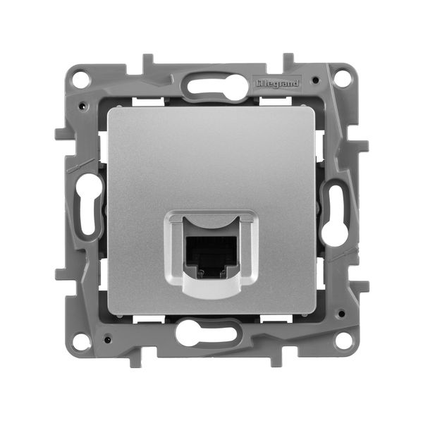 672453 ETIKA Розетка компьютерная RJ45 категория 6 UTP алюминий (НЕ ПОСТАВЛ)  во Владимире