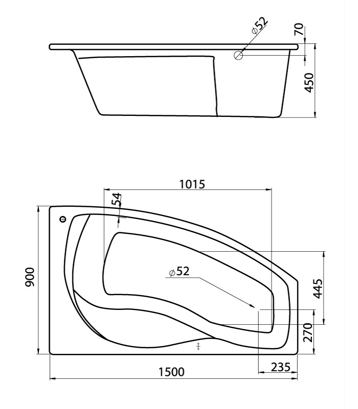 Santek Чаша ванны Майорка 150x90 Правая 1WH111985  во Владимире