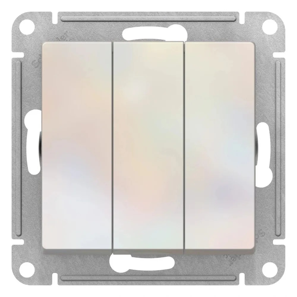 ATN000431 Выключатель трехклавишный ATLASDESIGN схема 1+1+1 10АХ механизм жемчуг  во Владимире