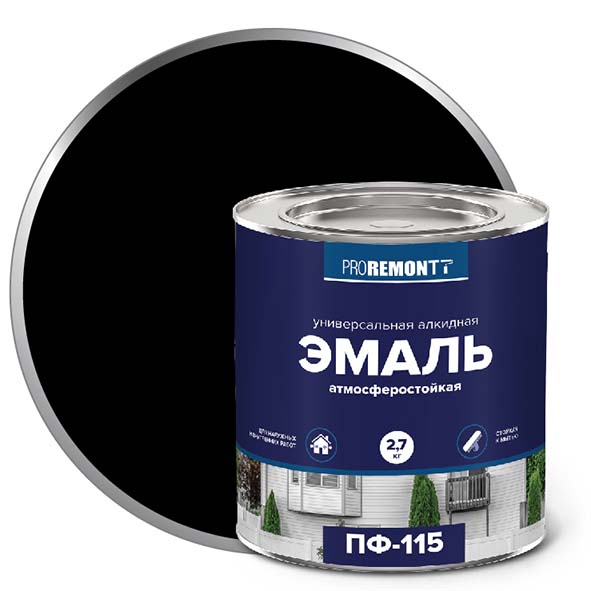 Эмаль ПФ-115 "PROREMONT"   2,7 кг черный 3/198  во Владимире
