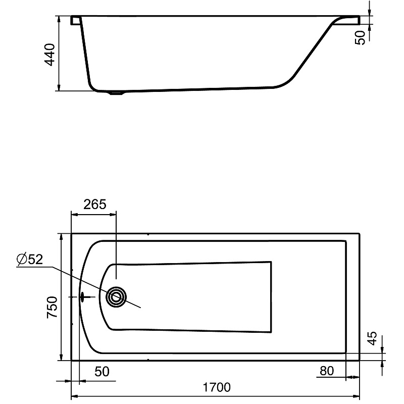 Ванна на раме SANTEK Фиджи 170x75 1WH501596  во Владимире