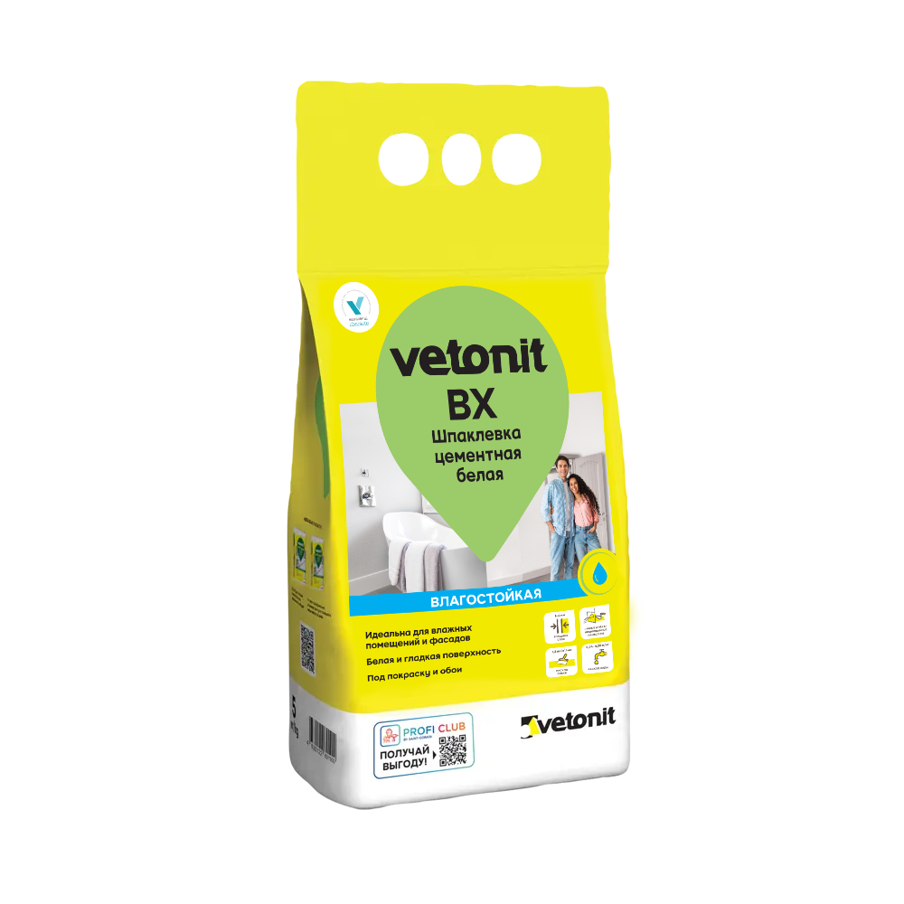 Шпаклевка финишная цементная ВХ Vetonit 5 кг белый    во Владимире