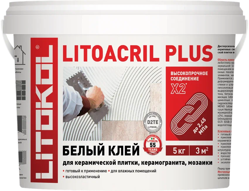 LITOACRIL PLUS пастообразный клей (5кг bucket)  во Владимире