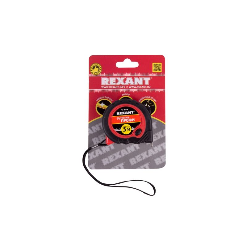 12-9004 Рулетка измерительная «Профи» REXANT, прорезиненный корпус, 3 м х 16 мм з  во Владимире