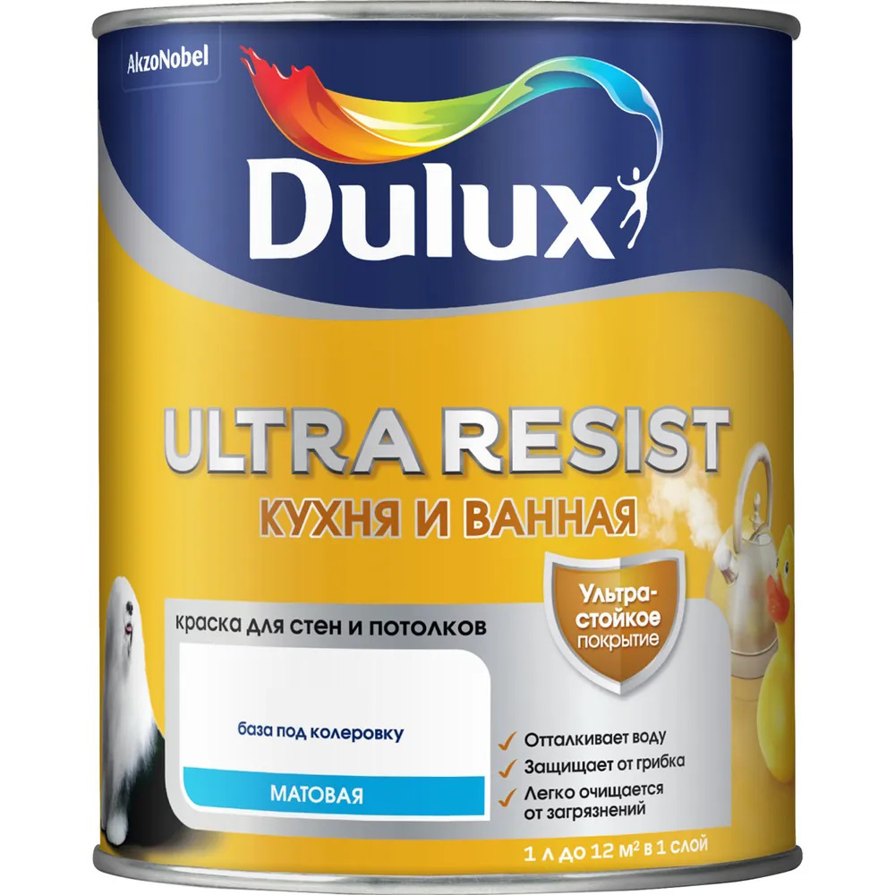 Краска DX ULTRA Resist КУХНЯ и ВАННАЯ  мат BC   0.9 л (аналог 50034777)  во Владимире