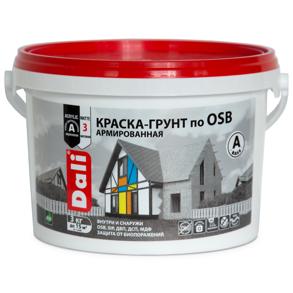 Краска-грунт по OSB армированная (база А) DALI  3 кг  /1  во Владимире