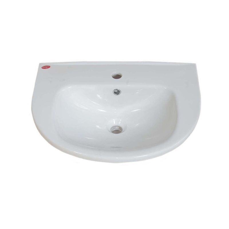 Умывальник " W101" home de luxe 600*480*195 белый с болтами крепления и сливным хром. кольцом  во Владимире