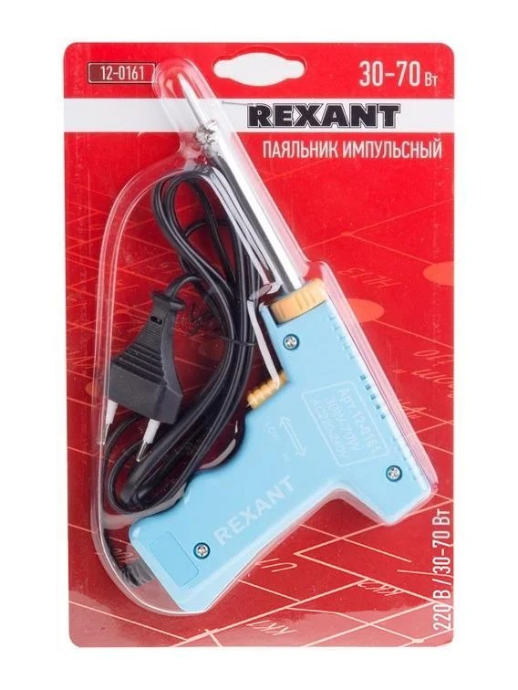 12-0161 Паяльник-пистолет импульсный Rexant, 30 Вт / 70 Вт, 230 В, серия "МАСТЕР"   во Владимире