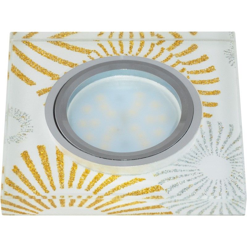 DLS-P201 GU5.3 CHROME/WHITE Светильник декоративный встраиваемый, серия Peonia. Квадратный ххх  во Владимире