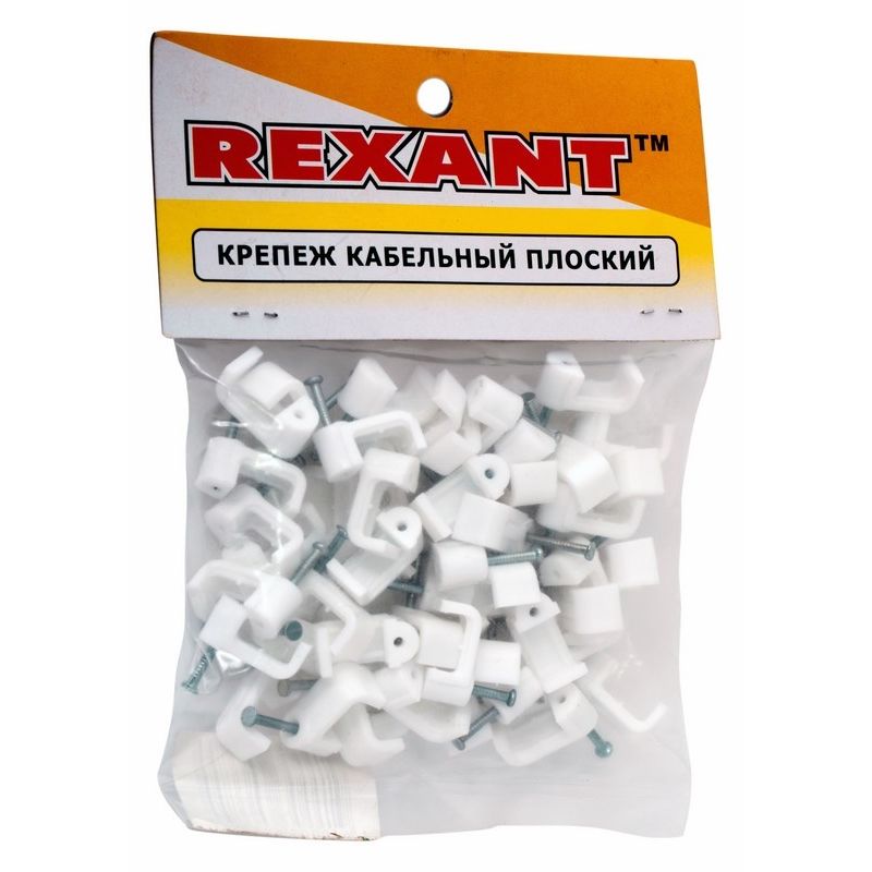 07-4212 Крепеж кабеля плоский 12 х 6 мм, белый (упак. 50 шт)  REXANT з  во Владимире