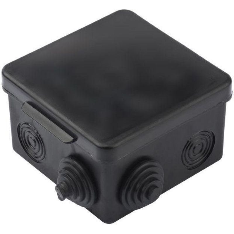 plc-kmr-030-031-b Коробка распаячная  КМР-030-031 с крышкой (80х80х50) 7 мембр. вводов чёрная IP54 E  во Владимире