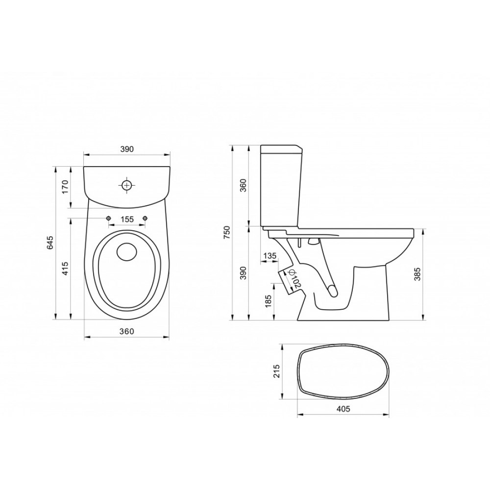 Унитаз Бореаль Santek антивсплеск с ниж/подв.2-реж. (Soft-close) 1WH302146  (15)  во Владимире