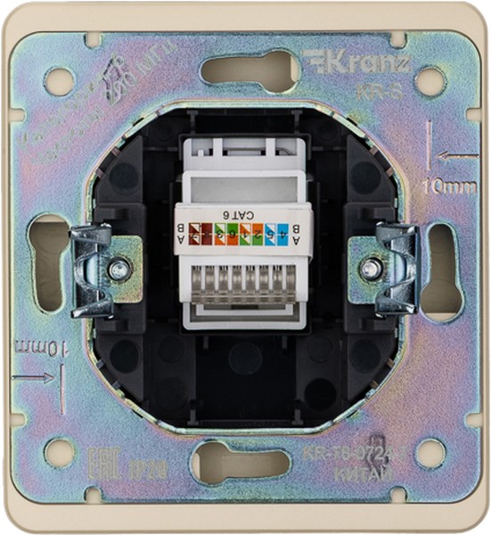 Розетка ROUND компьютерная RJ45 кат6 с/у шелк KRANZ  во Владимире