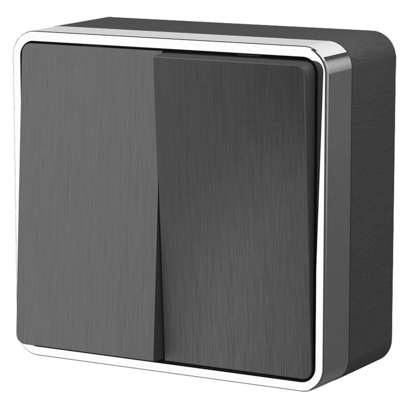 Выключатель двухклавишный Gallant (графит рифленый) W5020004  во Владимире