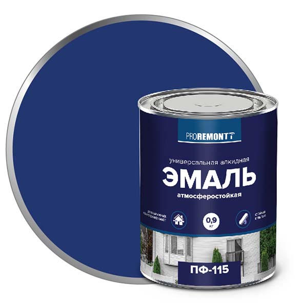 Эмаль ПФ-115 "PROREMONT"   0.9 кг синий 10/640  во Владимире