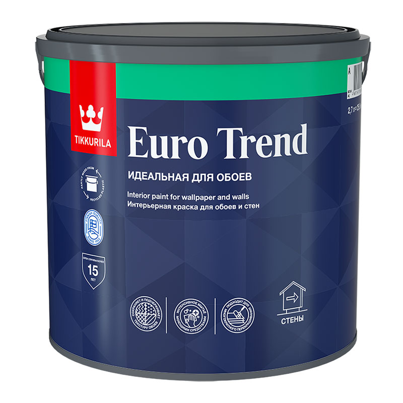 EURO TREND А  мат. 2,7л Краска д/обоев и стен /1  во Владимире