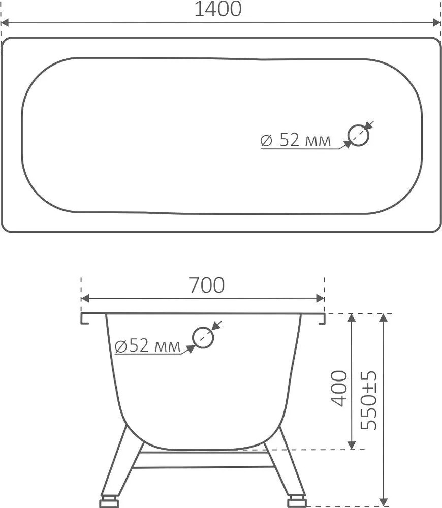 Ванна сталь.ANTIKA 140х70х40 (бел.орхидея) с опорн.подст. ОР-01200  во Владимире