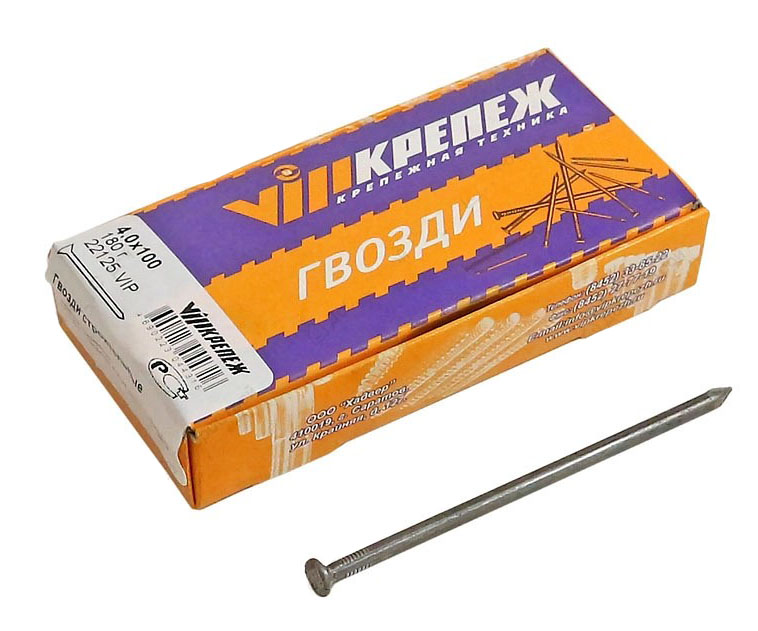 22125 VIP Гвозди строительные 4,0х100 (180г)  во Владимире
