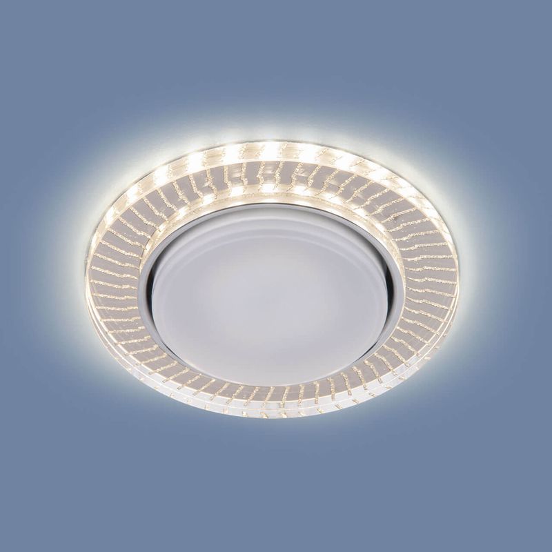 Встраиваемый точечный светильник с LED подсветкой 3033 GX53 CL/SL прозрачный/серебро  во Владимире