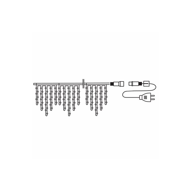 Айсикл (бахрома), 1,8 х 0,5 м, прозрачный ПВХ, 48 LED БЕЛЫЕ IP20, не соединяется 255-015  во Владимире