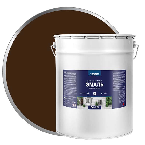 Эмаль ПФ-115 "PROREMONT"  20 кг коричневый 1/11/33  во Владимире