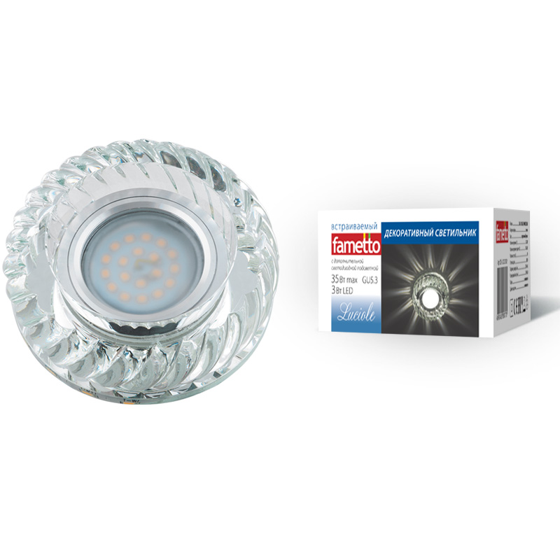 DLS-L123 GU5.3 GLASSY/CLEAR Светильник декоративный встраиваемый, серия Luciole цоколь G ххх  во Владимире
