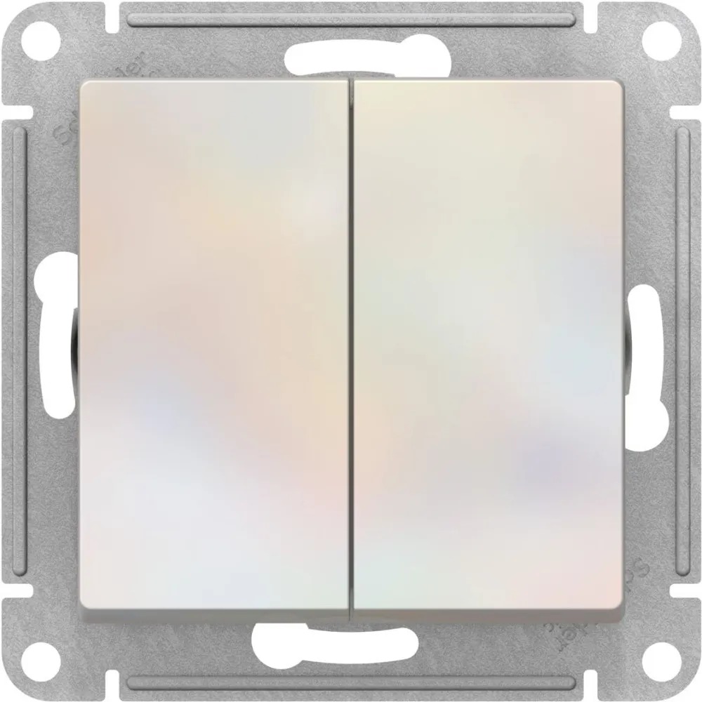 ATN000465 Переключатель двухклавишный ATLASDESIGN схема 6 10АХ механизм жемчуг (Шнейдер Электрик)  во Владимире