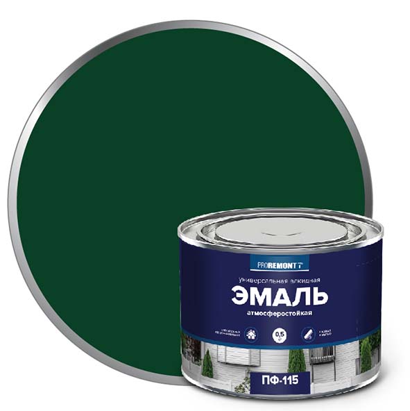 Эмаль ПФ-115 "PROREMONT"   0.5 кг зеленый 8/800  во Владимире