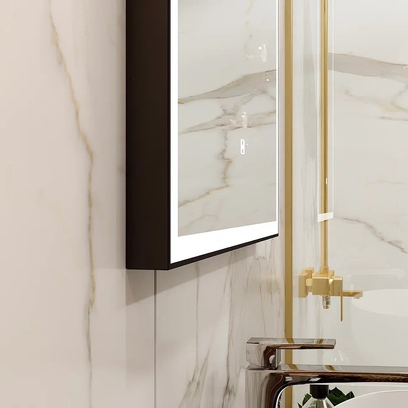 Зеркало Frame Black LED 800x600 ЗЛП183  во Владимире