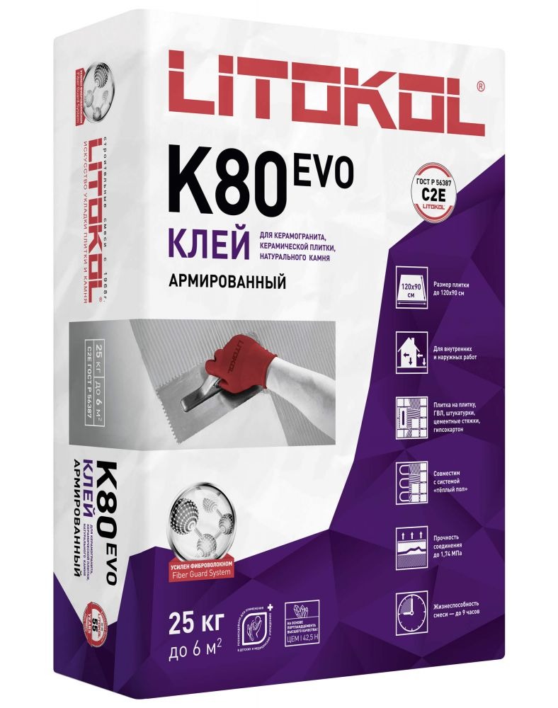 K80 LITOKOL (класс С2 E)–ТОП клей, усиленный 25кг /54   во Владимире