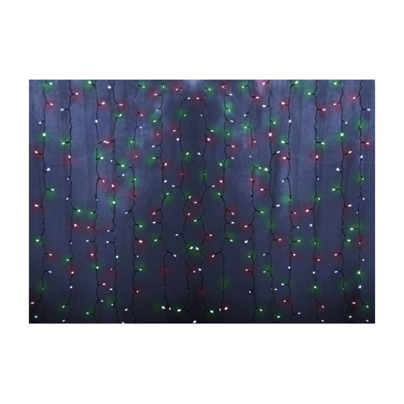 Дождь (занавес) 1,5х1 м, прозрачный ПВХ, 96 LED МУЛЬТИКОЛОР IP20, не соединяются 235-029   во Владимире