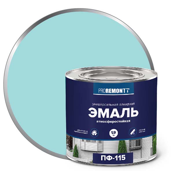Эмаль ПФ-115 "PROREMONT"   1.9  кг Мятный RAL 6027  3/264  во Владимире