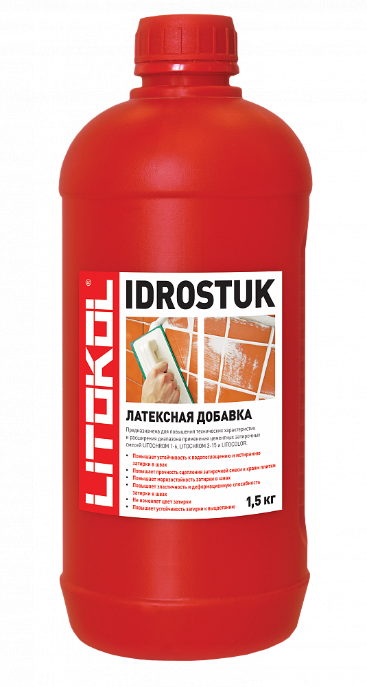 ИДРОСТУК / IDROSTUK-м  латексная добавка д/затирок  1,5кг  во Владимире