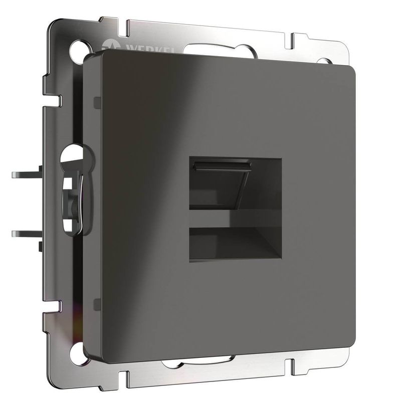 WL07-RJ-45/Электроустановочные изделия-Розетка Ethernet RJ-45 (серо-коричневый)  во Владимире