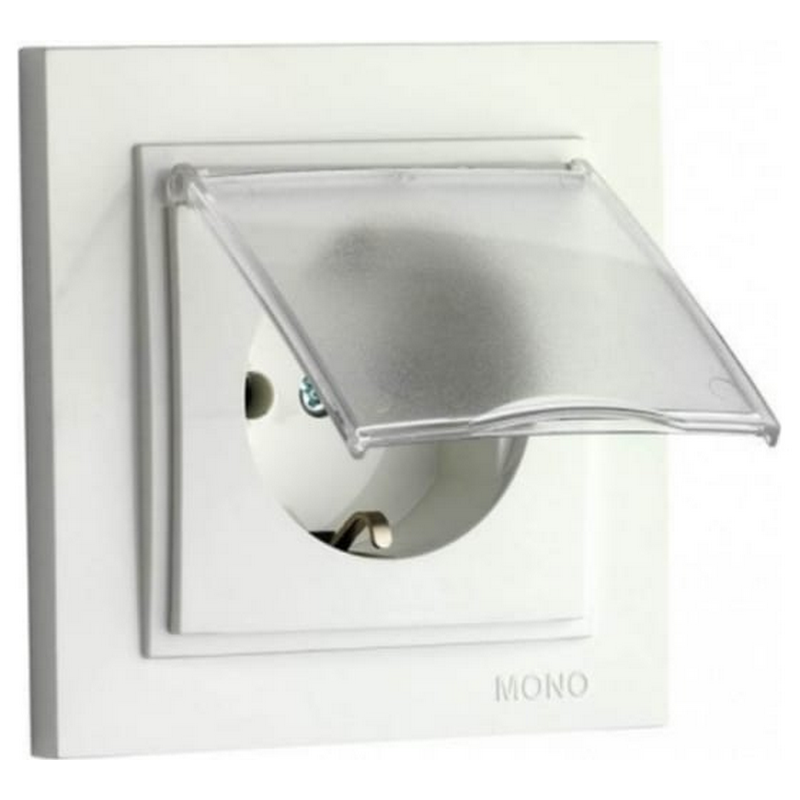 MONO Despına Розетка с/з с крышк.(керамика) Белая										  во Владимире