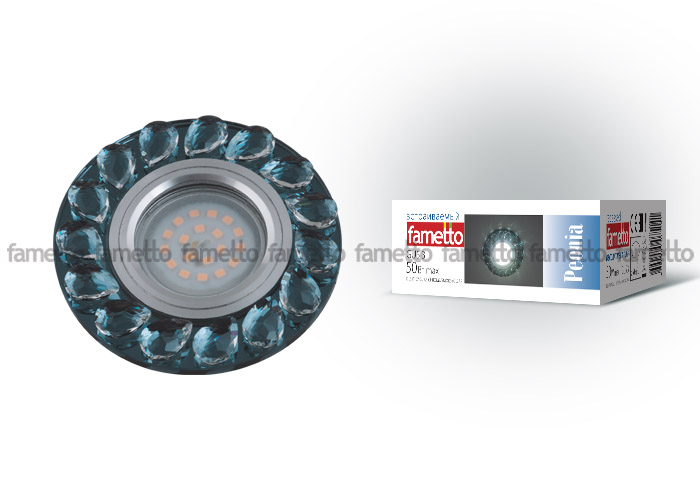 DLS-P107 GU5.3 CHROME/SMOKE+CLEAR Светильник декоративный встраиваемый, серия Peonia ххх  во Владимире