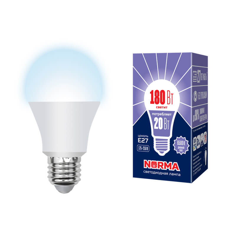 UL-00004028 Лампа светодиод.Форма "A", мат.Серия Norma 6500K LED-A65-20W/DW/E27/FR/NR 8405  во Владимире