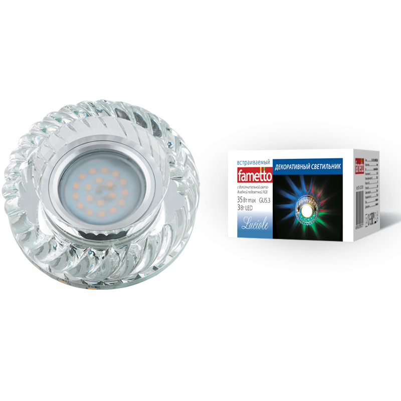 DLS-L123 GU5.3 GLASSY/CLEAR/RGB Светильник декоративный встраиваемый, серия Luciole  GU5. ххх  во Владимире