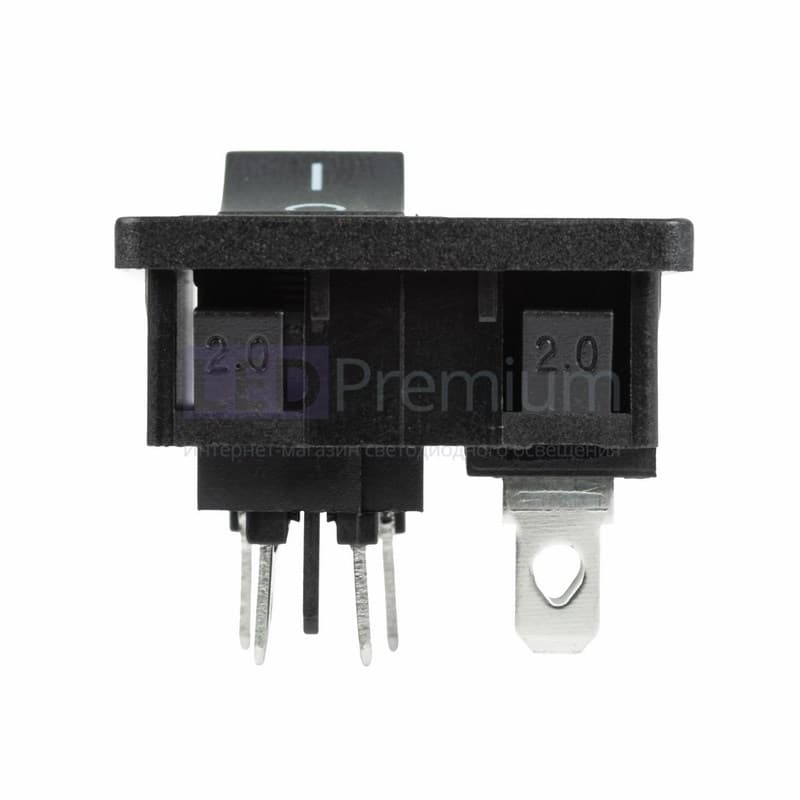 36-2284 Выключатель клавишный 250 V 6 А (4с) ON-OFF черный с штекером C8 2PIN  REXANT  во Владимире